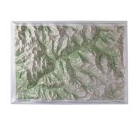 Deniveles - Pack Carte 3D Le Queyras + Cadre 50x70 cm Black - Carte 3D
