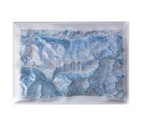 Deniveles - Pack Carte 3D Les Deux Alpes + Cadre 50x70 cm Black - Carte 3D