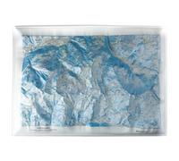 Deniveles - Pack Carte 3D Paradiski La Plagne + Cadre 50x70 cm Black - Carte 3D