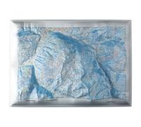 Deniveles - Pack Carte 3D Paradiski Les Arcs + Cadre 50x70 cm - Carte 3D