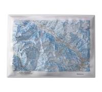 Deniveles - Pack Carte 3D Serre-Chevalier + Cadre 50x70 cm Black - Carte 3D