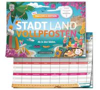 DENKRIESEN City Land VOLLPFOSTEN Mallorca Edition - Bloc de jeu A4, jeu de fête avec 26 catégories, jeu culte pour amis et famille, à partir de 12 ans, à partir de 2 joueurs, ville campagne rivière