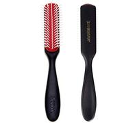 Denman Curly Hair Brush D143 (Black) 5 Row Long Handle Styling Brush for Detangling, Separating, Shaping and Defining Curls,Fringes & Bangs - For Women and Men