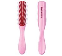 Denman D14 Pink Crush Brosse à cheveux à 5 rangées - Mini brosse définissante et stylisatrice de boucles pour tous les types de cheveux - Lissage, séchage, coiffage avec boucles humides, réduit les