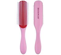 Denman D3 Original Curl Definer & Styler - Brosse démêlante à 7 rangées pour des boucles lisses et définies - Brosse coiffante de précision pour cheveux bouclés ou raides, Pink Crush