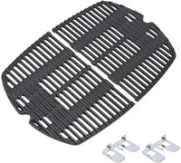 Denmay 7645 27,3 x 38,9 cm Grilles de Cuisson en Fonte pour Weber Q200, Q220, Q2000, Q2200 Grill à gaz, Grilles de Rechange pour Weber 7645 65811, Lot de 2