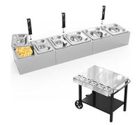 Denmay Conteneurs pour pizza en acier inoxydable avec couvercle, pour barbecue et cuisine, accessoires pour pizza en acier inoxydable, 6 pièces