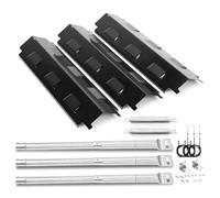 Denmay Lot de 3 pièces de rechange universelles pour barbecue Charbroil, Barbecook Vanilla, Barbecook 300, Tenneker TG4, brûleur de 31-45 cm, couvercle de brûleur de 37 cm et crossovers, répartiteur