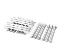 Denmay Lot de 6 cache-brûleurs en acier inoxydable 44,5 x 15,5 cm pour barbecue à gaz Broilking Imperial et étagère, plaque chauffante, pour étagères Broil King Imperial 420, 440, 490, 590, 690, 520