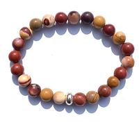 DENMES - Bracelet en jaspe Mookaite de 8 mm - Pierre naturelle de guérison Reiki Chakra - B07R9L8C
