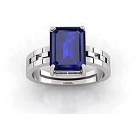 DENMES Untreatet -B0BXWW2J Bague en plaqué argent Neelam avec saphir bleu naturel 2,00 carats Aaa+ pour homme et femme