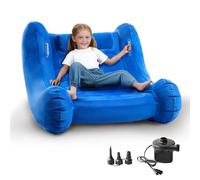DENMOSTY Fauteuil à bascule pour enfants, chaise sensorielle avec pompe et poignées, bascule bébé pour autisme et TDAH, bleu