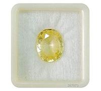 DENMOUS 11.25 Ratti Saphir jaune naturel certifié original de qualité Ceylan naturelle Saphir jaune Pukhraj non chauffé non traité pour homme et femme-B0CNSZ5DDMS