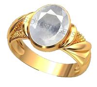 DENMOUS 5.25 Ratti Certified Unheated Natural Panchdhatu Adjaistaible Gold Ring White Sapphire Pukhraj Loose Gemstone For Women And Homme-B0CF28XX-01