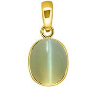 DENMOUS 7.25 Ratti 6.47 Carat A+Quality Cat'S Eye Lehsunia Pendentif Pierre précieuse pour femmes et hommesS-B0C19KG5DNM