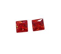 DENMOUS 8,10 carats/9 Ratti taille princesse rubis zircon/zircon rouge pour bague boucles d'oreilles et pendentif ~ lot en 2 pièces-B07W1KZ8DN