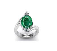 DENMOUS AMZ6772 - Bague astrologique en panna naturelle 15,25 ratti 14,30 carats avec émeraude authentique et certifiée pour femmes et hommes, Small, pierre précieuse, Small, pierre précieuse.