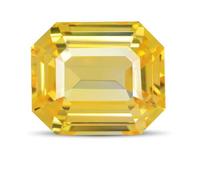 DENMOUS AMZ973 Saphir jaune naturel de 18,25 Ratti 17,54 carats avec carte certifiée en laboratoire, pierre précieuse naturelle de qualité Ceylan Pukhraj pour homme et femme, taille S, Small, Argent