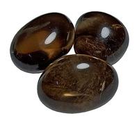 DENMOUS B09Z89HNDN Lot de 3 pierres polies en quartz fumé Marron naturel
