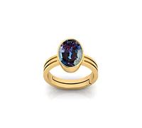 DENMOUS Bague Alexandrite 9,25 Ratti 8,00 carats plaqué or de qualité AAA, excellente pierre brillante pour homme et femme, S (Ggtl Lab - Certifié) -B0DK7GTDDMS