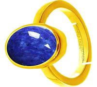 DENMOUS Bague en lapis lazuli naturelle certifiée en laboratoire Ratti 5,25 avec certificat de laboratoire - B0BMYR3M11