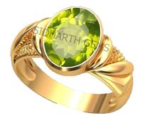 DENMOUS Bague Femme 6.25ct Non Chauffée Péridot Naturel Plaqué Or S-B0C41GWW-01