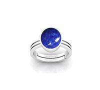 DENMOUS Bague ovale en lapis lazuli pour homme et femme (5,25 Ratti)-B0BLWDKD-DMS, Small, Pierre précieuse