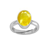 DENMOUS Bague plaquée avec saphir jaune naturel de qualité A+ 7,25 Ratti 6,25 carats pour homme et femme (B0CXMBBQ-DNM)