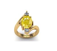 DENMOUS Bague plaquée or avec saphir jaune naturel 10,25 Ratti 9,55 carats non chauffé non traité de qualit pour homme et femme -B0BRX2S21