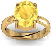 DENMOUS Bague Pukhraj en saphir jaune de qualité A+ 10,00 carats pour homme et femme S-B0CXMBHCDN