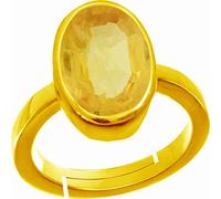 DENMOUS Bague Pukhraj en saphir jaune naturel non chauffé non chauffé de qualité Aa++ de 11,25 carats pour homme et femme S-B0C1ZCZ4DN