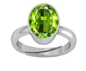 DENMOUS Bague réglable avec péridot 10,25 Ratti 9,90 carats - Original et certifié par GGTL - Pierre précieuse naturelle non chauffée et non traitée - B0DQJJN5-DNM