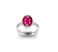 DENMOUS Bague réglable en rubis de Birmanie de qualité supérieure - 11,25 Ratti - Testé en laboratoire - Non traité - Non chauffé - Pierre précieuse naturelle Manikya - Pour homme et femme