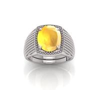 DENMOUS Bague saphir jaune 6.25 Ratti 5.00 carat certifié Aaa++ qualité naturelle saphir jaune Pukhraj bague pour homme et femme S-B0CV1DY31