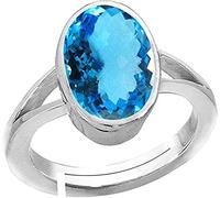 DENMOUS Bague topaze bleue originale / 12,25 Ratti / Lab Sertified-B0BMYR3M-DNM