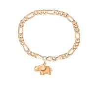 DENMOUS Bracelet Figaro plaqué or 22 carats 92,5 % pur argent sterling avec éléphant élégant pour homme-gold_brmfkd7303-1, petit, pierre précieuse, Small, Gemme
