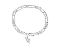 DENMOUS Brmfkd7343-1 Bracelet de créateur Figaro en argent sterling 92,5 % pur avec breloque nom de Dieu Ram pour homme Taille S, Small, Gemme
