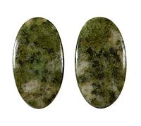 DENMOUS Heena Jaspe Kw96-B0831P92DN Paire de cabochons ovales en pierre précieuse naturelle 27,3 carats