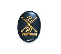 DENMOUS I Attaract True Love Angelic Zibu Symbole gravé Tourmaline noire naturelle Faith Pocket Crystals-B0CWL5P8, petite pierre précieuse, Small, Gemme