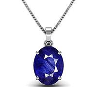 DENMOUS Médaillon plaqué argent 100 % certifié 6,00 Ratti 5,50 carats saphir bleu Nilam/Neelam pour homme et femme par Lab Certified-B0BFD8T41