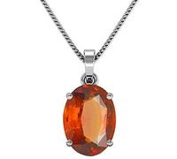 DENMOUS Pendentif Ashtdhatu en pierre de grenat hessonite 4,25 Ratti 3,47 carats original et certifié par Ggtl Pierre précieuse naturelle gommée non chauffée et non traitée à des fins