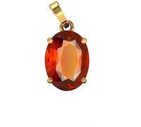 DENMOUS Pendentif Ashtdhatu en pierre de grenat hessonite 5,25 Ratti 4,47 carats original et certifié par Ggtl Pierre précieuse naturelle gommée non chauffée et non traitée à des fins