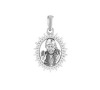 DENMOUS Pendentif Dieu Shree Sai Baba en argent sterling 92,5 pour homme et femme - Médaillon Lord Sai Baba pour la bonne richesse et la santé AMZ-18, petit, sans pierre précieuse, Small, Pas de