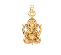 DENMOUS Pendentif en argent sterling 925 plaqué or 22 carats Dieu Ganesh Médaillon Seigneur Ganapathy pour hommes, garçons filles et femmes - 378, Small, Argent sterling Argent sterling