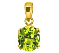 DENMOUS Pendentif en pierre précieuse naturelle péridot en vrac Poids 4,00 carats Pierre naturelle Péridot plaqué or par laboratoire - Certifié pour homme et femme - B09MZFPK-01