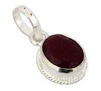 DENMOUS Pendentif / médaillon Ashtadhatu certifié 100 % certifié 7,25 Ratti de qualité supérieure - Rubis naturel naturel Manik Ashtadhatu - Plaqué argent sterling - Qualité supérieure - AMZ820