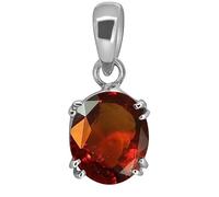 DENMOUS Pendentif / médaillon original certifié 11,00 Ratti / 10,42 carats en pierre naturelle gommée/granit/hessonite pour femme et homme-AMZ4694, Small, Argent sterling