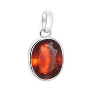 DENMOUS Pendentif original certifié naturel non chauffé non traité Hessonite Gomed Pierre Excellente qualité 7,25 Ratti Pendentif en argent pour astrologie AMZ14353, Small, Pierre précieuse