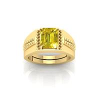 DENMOUS Pukhraj Bague 6,00 carats certifiée Aaa++ avec saphir jaune naturel pour homme et femme S-B0CTWZFX1