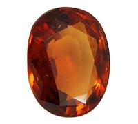 DENMOUS Rashi Ratan naturel certifié 2,60 Ratti - Pierre naturelle gommée non chauffée - Grenat hessonite certifié non traité par un laboratoire - Certifiée pour homme et femme - B09LJ3VKDN